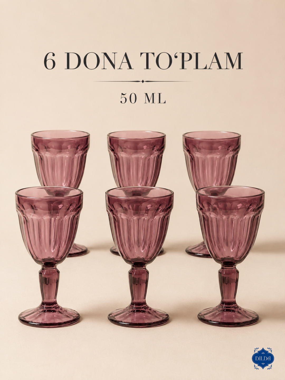 Rangli shisha fujer va stopkalar, ichimliklar uchun sovg‘a to‘plami, 6 dona, uy uchun set