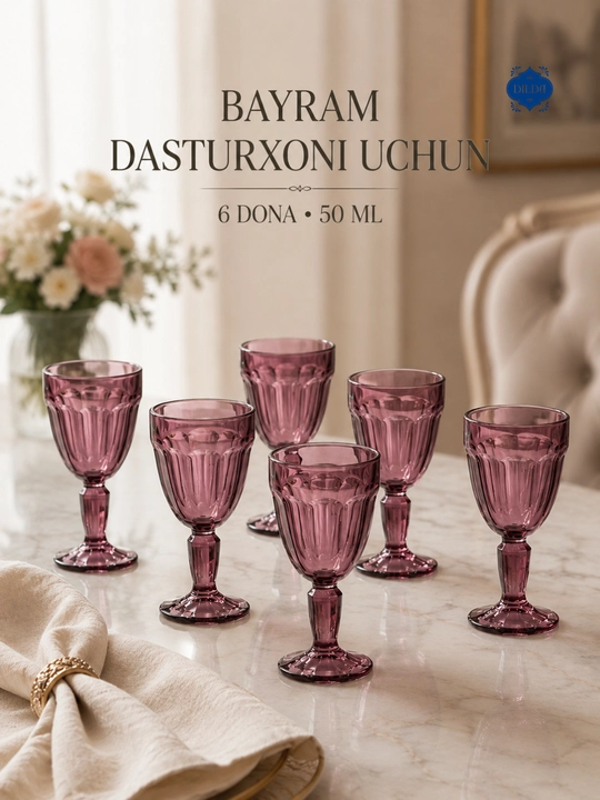 Rangli shisha fujer va stopkalar, ichimliklar uchun sovg‘a to‘plami, 6 dona, uy uchun set