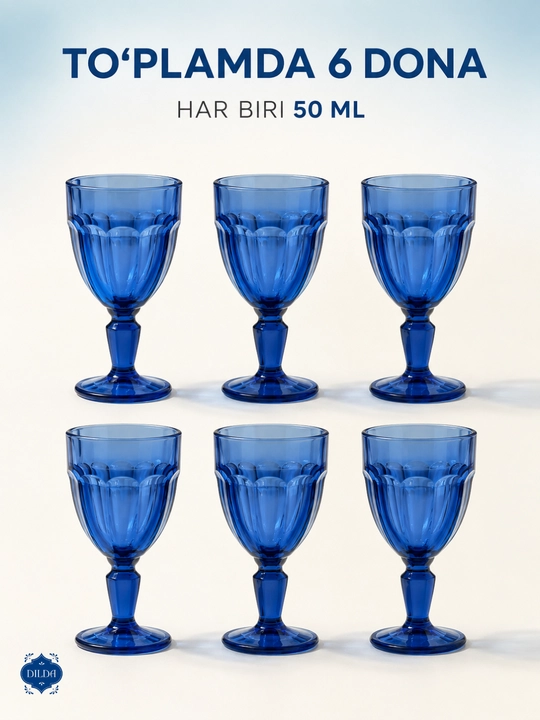 Rangli shisha fujer va stopkalar, ichimliklar uchun sovg‘a to‘plami, 6 dona, uy uchun set