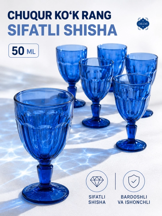 Rangli shisha fujer va stopkalar, ichimliklar uchun sovg‘a to‘plami, 6 dona, uy uchun set