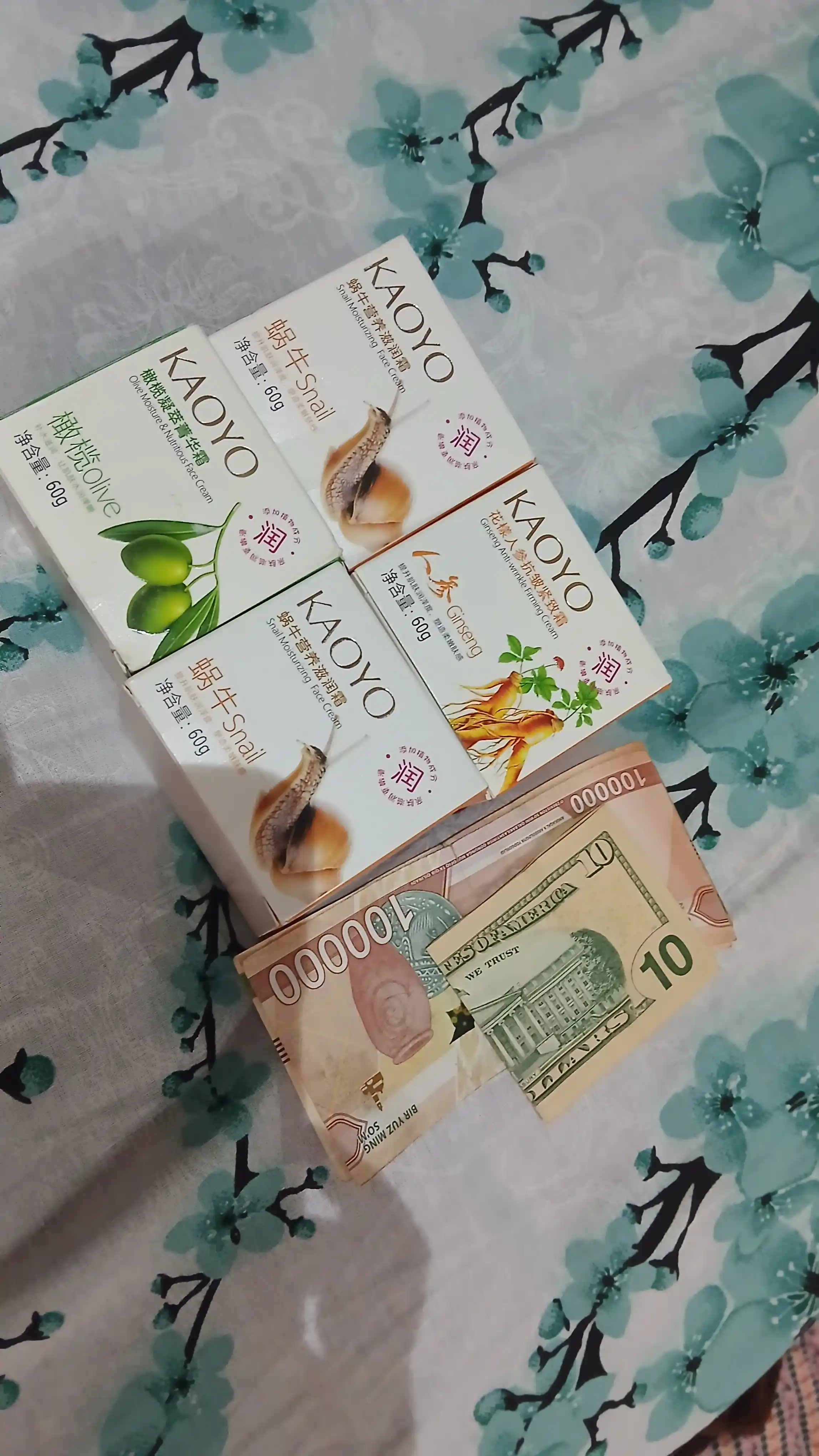 Крем для лица, увлажняющий, с экстрактом оливы и муцином улитки, KAOYO, 60 г