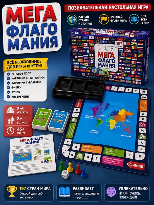 Настольная игра Мега Флагомания - 