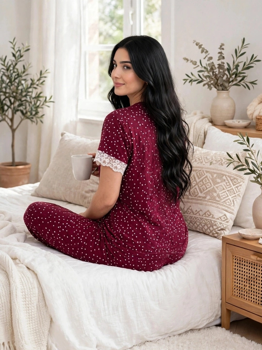 Ayollar uchun pijama 100% paxta / SAMY STORE krujevali pijama