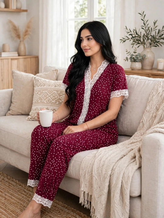 Ayollar uchun pijama 100% paxta / SAMY STORE krujevali pijama