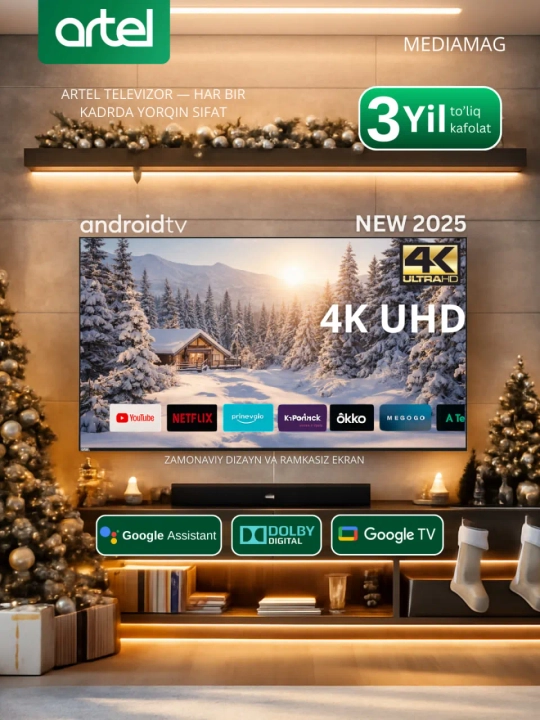 Телевизор Artel 43PUB100 Smart 4K, чёрный - 