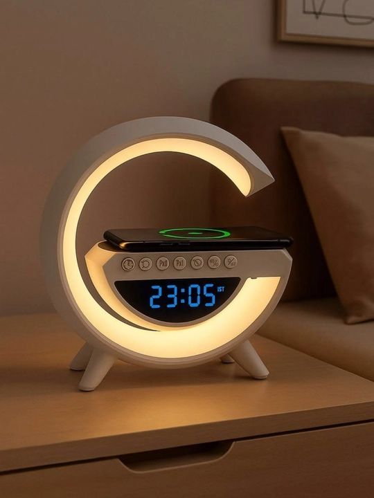 Bluetooth, soat, signal va simsiz quvvatlash bilan RGB tungi karnay