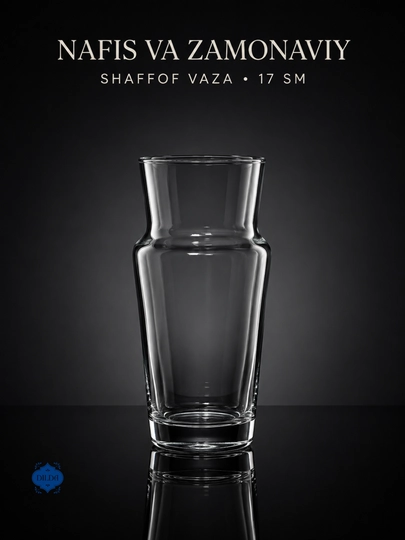 Gullar uchun shaffof shisha vaza, zamonaviy relyefli dizayn, turli o‘lchamlar DILDA 1 dona