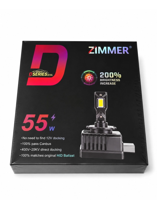 ZIMMER D Series 55W LED avtomobil fara lampalari, 2 dona komplekt