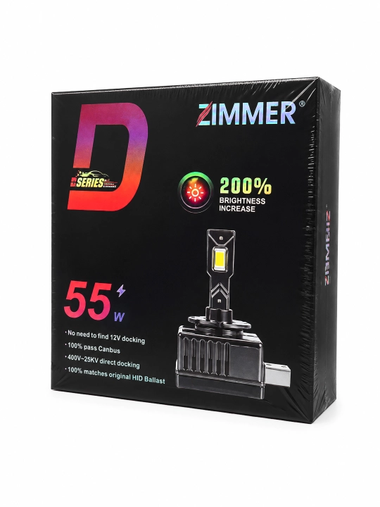 ZIMMER D Series 55W LED avtomobil fara lampalari, 2 dona komplekt