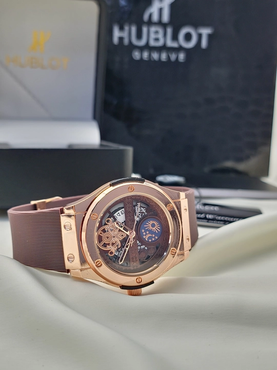 Erkaklar qo‘l soati Hublot Quartz – Mineral shisha, silikon remeshok, sana ko‘rsatkichi