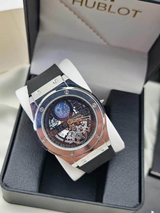 Erkaklar qo‘l soati Hublot Quartz – Mineral shisha, silikon remeshok, sana ko‘rsatkichi