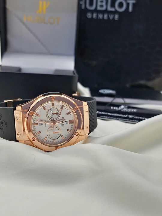 Erkaklar qo‘l soati Hublot Quartz – Mineral shisha, silikon remeshok, sana ko‘rsatkichi