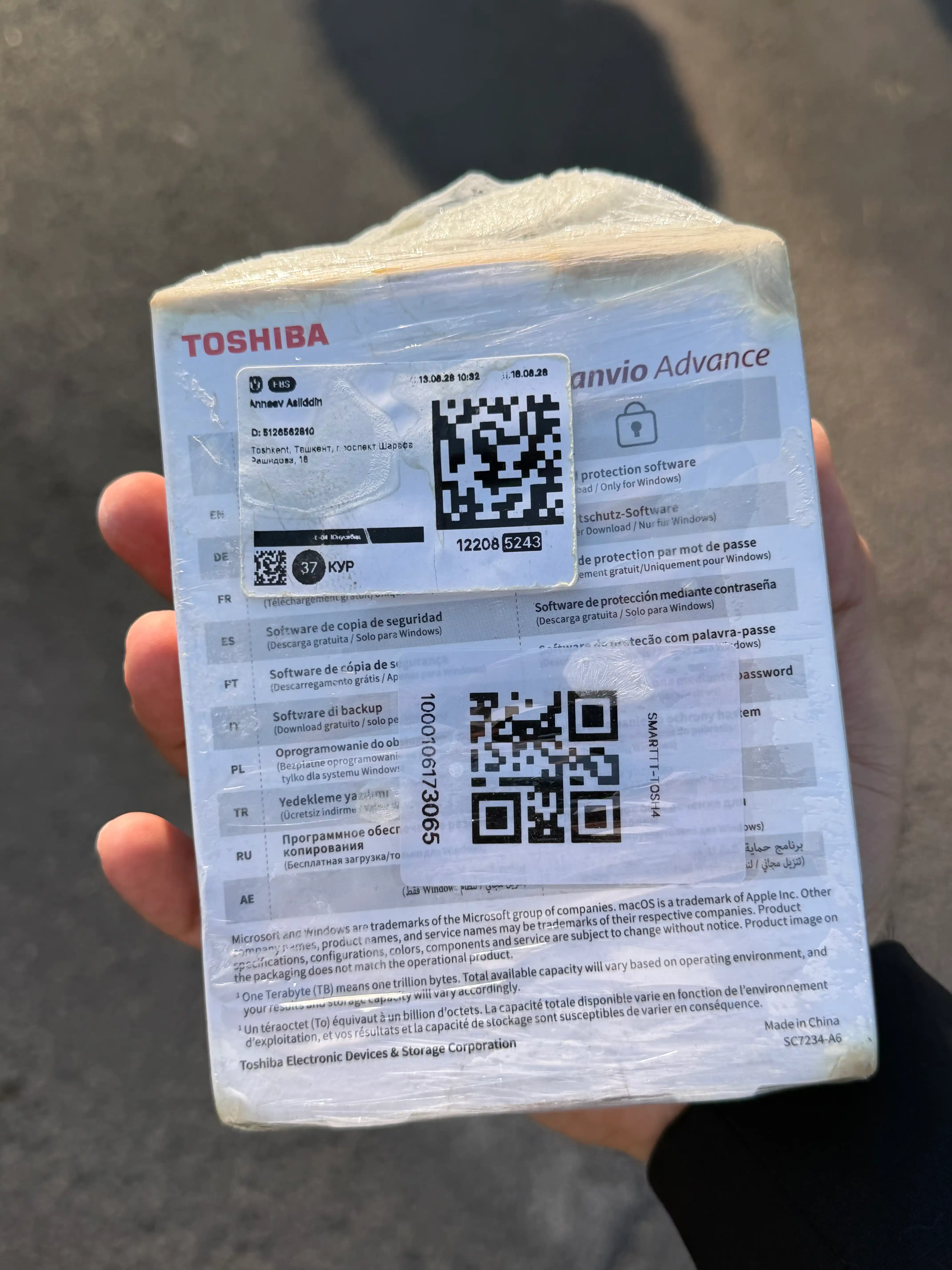 Tashqi qattiq disk USB HDD Toshiba 4TB