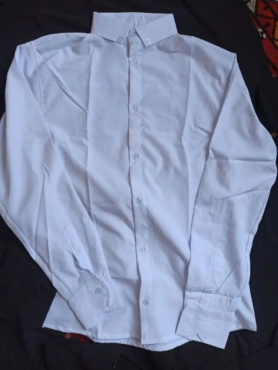 Erkaklar ko‘ylagi, klassik, belga yopishgan, yo‘l-yo‘l, bir xil rangli Slim Fit