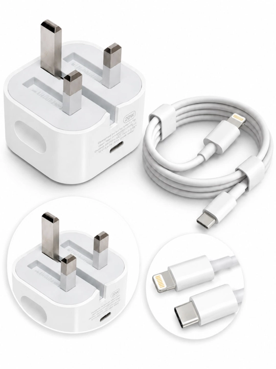 Zaryadchik Apple iPhone 20W Type-C Fast Charger + Lightning Kabel va Perexodnik - 