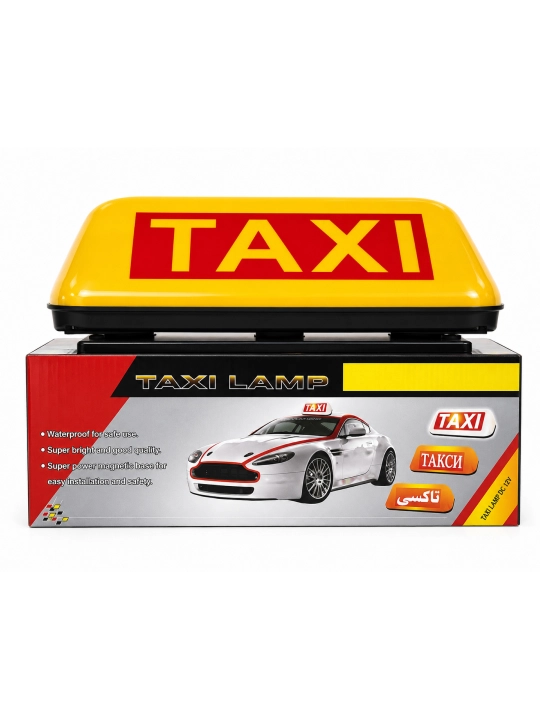 Avtomobil tomi uchun yoritiladigan TAXI belgisi, magnitli mahkamlash, 12V