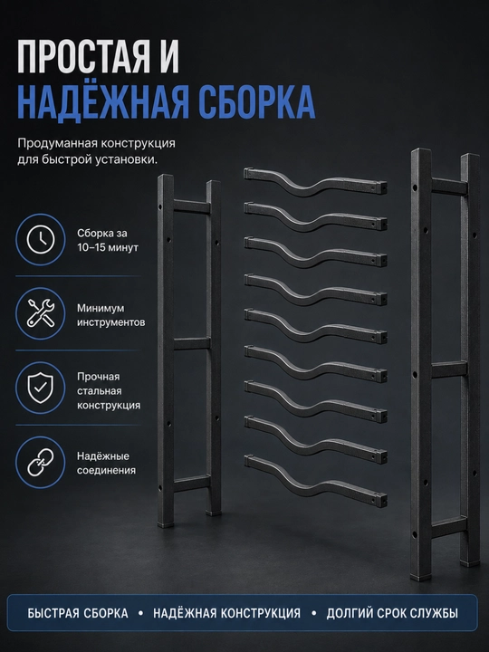Металлический стеллаж для бутылей с водой, на 3/4/5 мест, черный