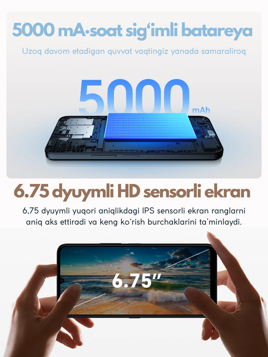 HONOR CHOICE T10 4/64GB — 5000 мАч, HD-экран, 2 SIM-карты