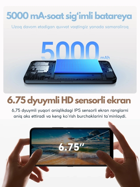 HONOR CHOICE T10 4/64GB — 5000 мАч, HD-экран, 2 SIM-карты