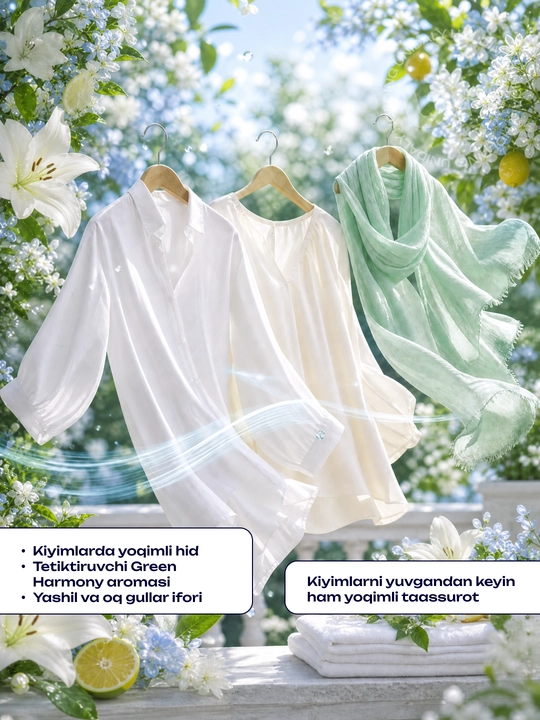 Morni Flora Perfume Opera 340 g, kir yuvish uchun xushbo‘y granulalar