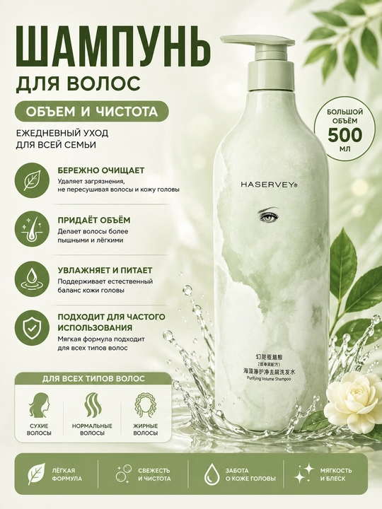 Haservey aminokislotali soch shampuni, 500 ml - 