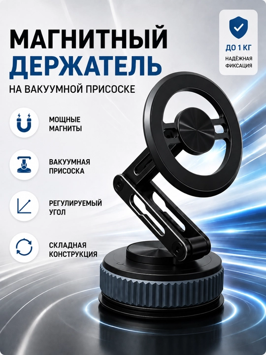 Mashinaga telefon uchun tutqich, MagSafe 360° vakuumli tutqich, vakuumli so‘rg‘ich - 