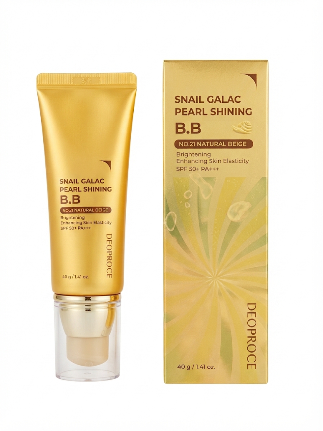 Блестящий BB-крем Deoproce Snail Galac Pearl Shining B.B Cream No21 40 г - 