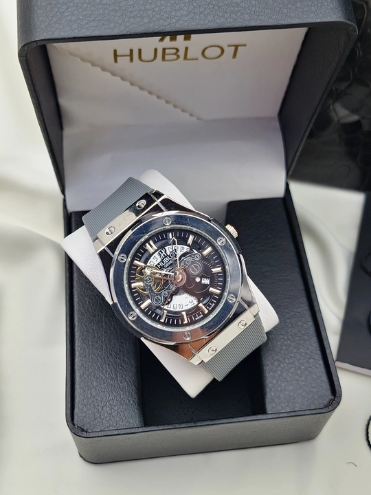 Erkaklar qo‘l soati Hublot Quartz – Mineral shisha, silikon remeshok, sana ko‘rsatkichi
