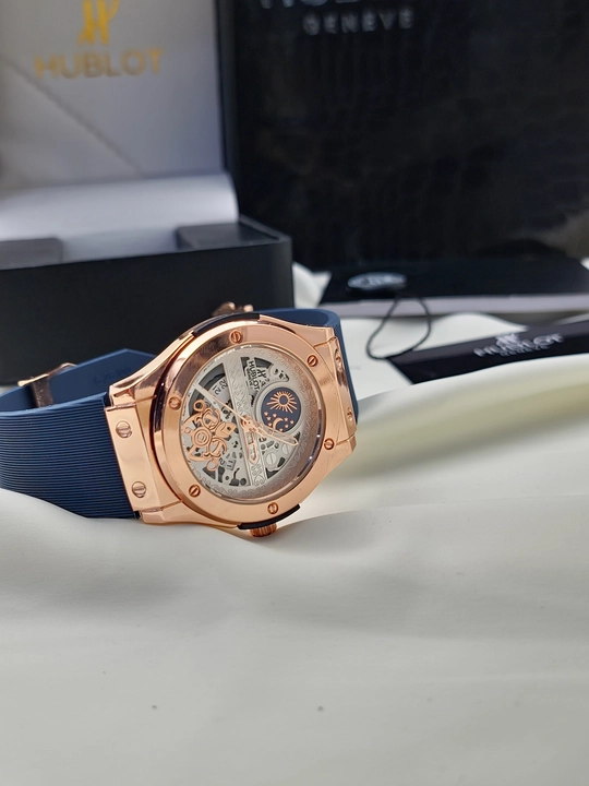 Erkaklar qo‘l soati Hublot Quartz – Mineral shisha, silikon remeshok, sana ko‘rsatkichi