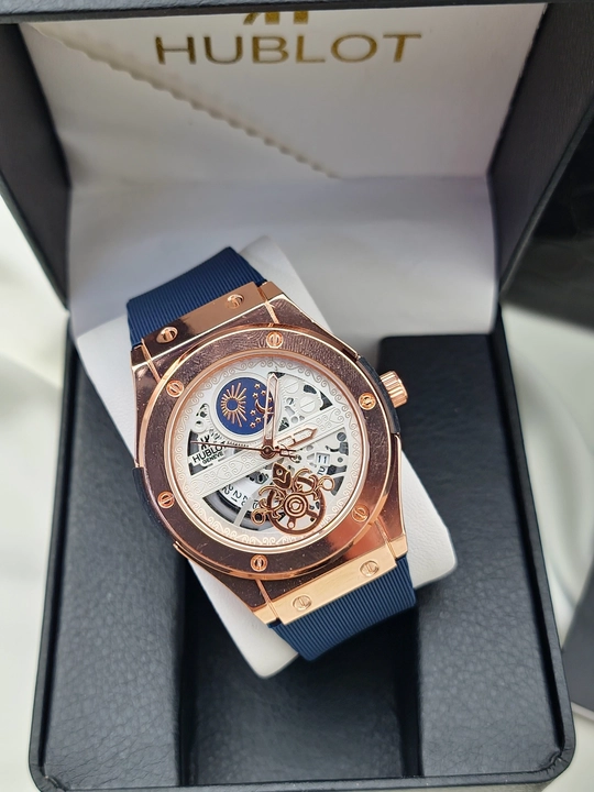 Erkaklar qo‘l soati Hublot Quartz – Mineral shisha, silikon remeshok, sana ko‘rsatkichi
