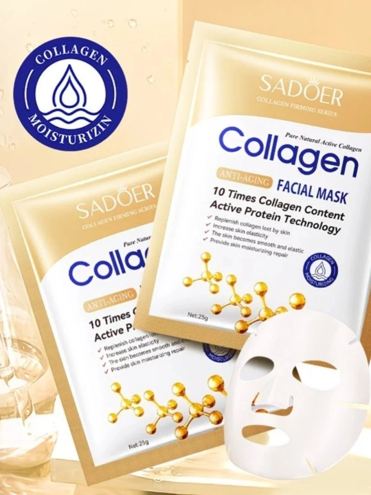 Тканевая маска для лица SADOER Collagen, антивозрастная, 25г набор 2 штуки