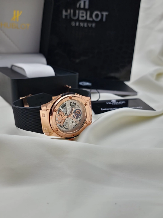 Erkaklar qo‘l soati Hublot Quartz – Mineral shisha, silikon remeshok, sana ko‘rsatkichi