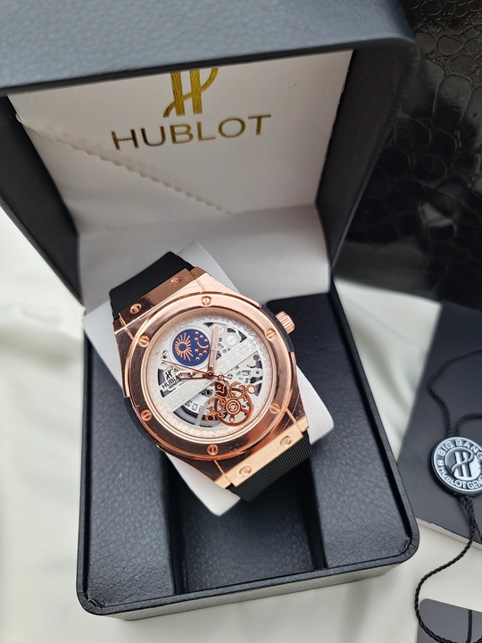 Erkaklar qo‘l soati Hublot Quartz – Mineral shisha, silikon remeshok, sana ko‘rsatkichi