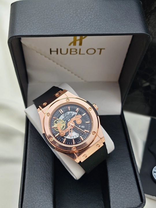 Erkaklar qo‘l soati Hublot Quartz – Mineral shisha, silikon remeshok, sana ko‘rsatkichi