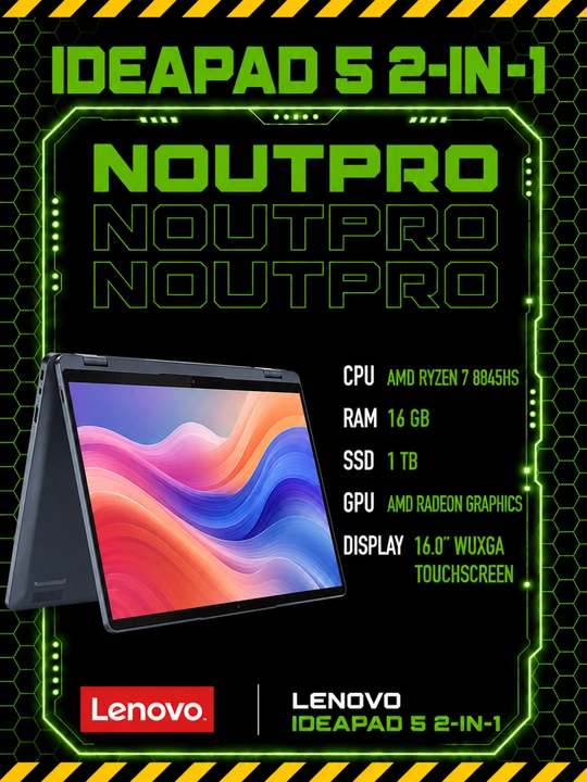 Ноутбук Lenovo IdeaPad 5 2-in-1 AMD Ryzen 7 8845HS RAM 16GB SSD 1TB 16.0 WUXGA Touchscreen - 