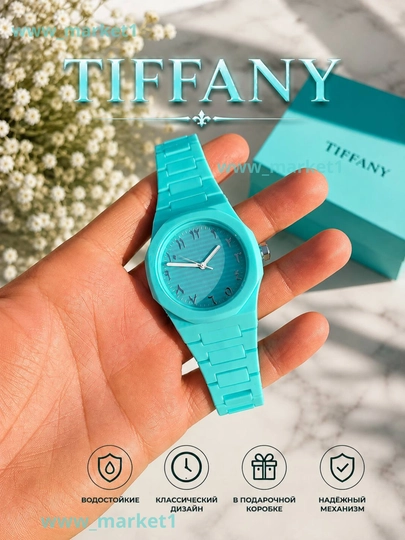 Erkaklar ayollar qo‘l soati Tiffany rangli kvars mexanizm, zamonaviy dizayn - 