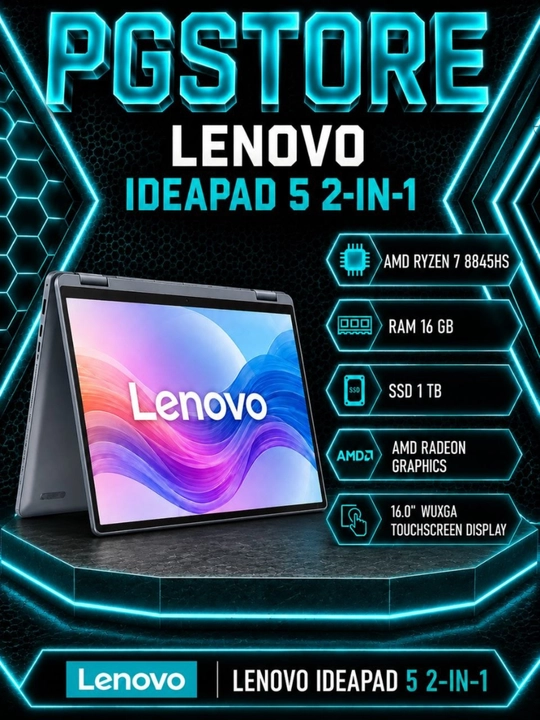 Ноутбук Lenovo IdeaPad 5 2-in-1 AMD Ryzen 7 8845HS RAM 16GB SSD 1TB 16.0 WUXGA Touchscreen - 