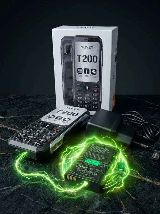 NOVEY tugmali mobil telefon, katta batareya, fonar va SOS funksiyasi