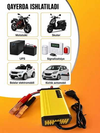 12V - 2А-3A qo‘rg‘oshin-kislotali akkumulyatorlar uchun avtomatik zaryadlash qurilmasi