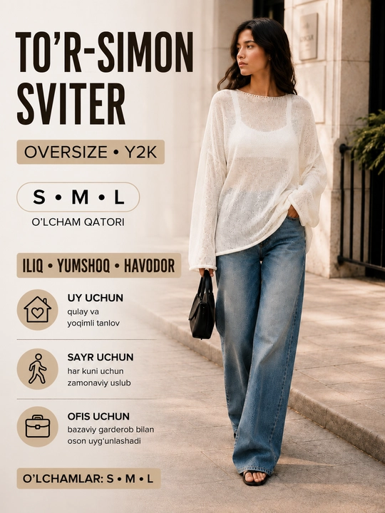 Kuz-qish mavsumi uchun ayollar uzun yengli sviteri, ayollar katta o'lchamli sviteri - 