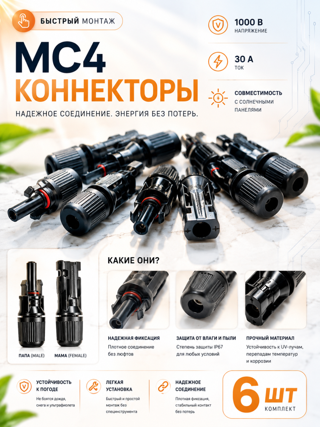 Коннектор, соединитель МС4 - 