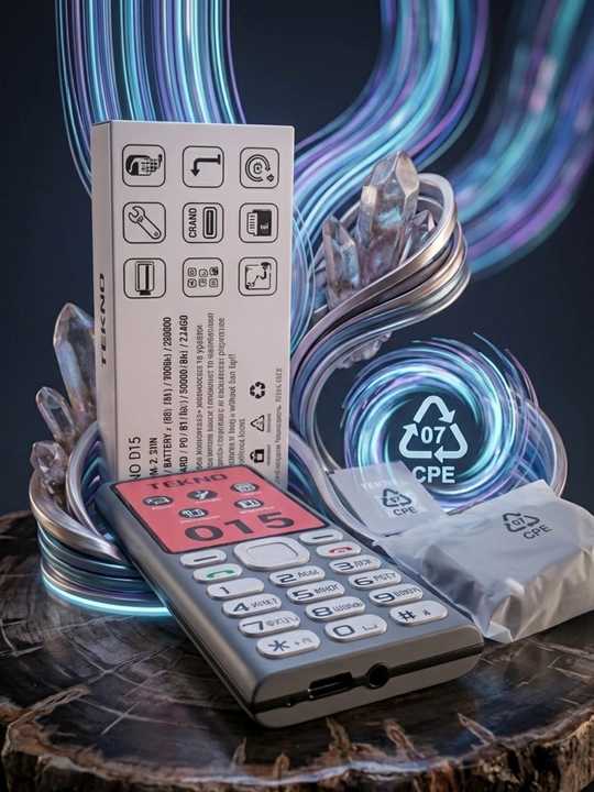 TEXNO MAX tugmali mobil telefon, 2 SIM, 2.4 dyuym ekran, fonar va vibratsiya