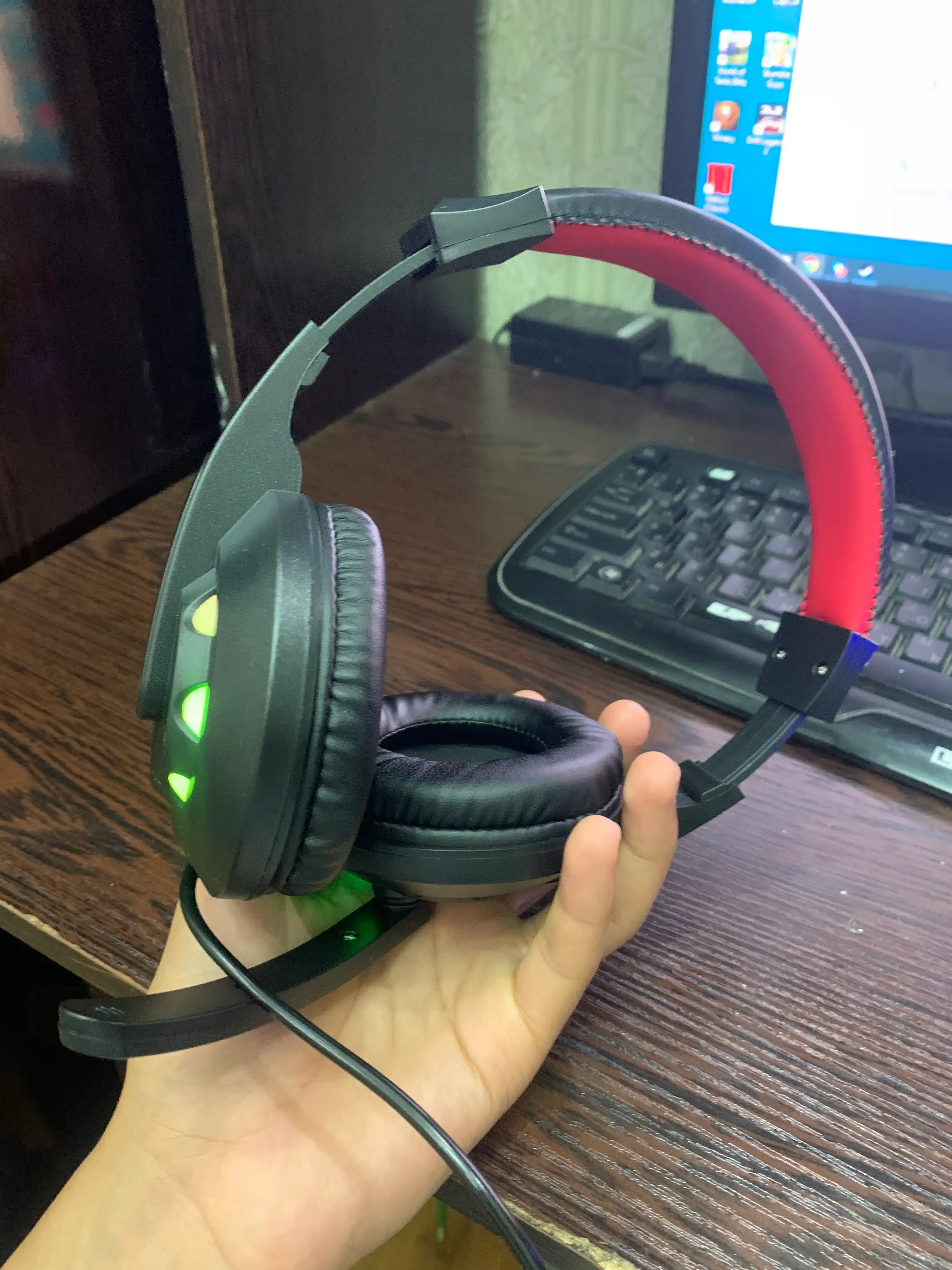 Игровые наушники, наушники для компьютера c микрофоном, проводные с, с RGB подсветкой