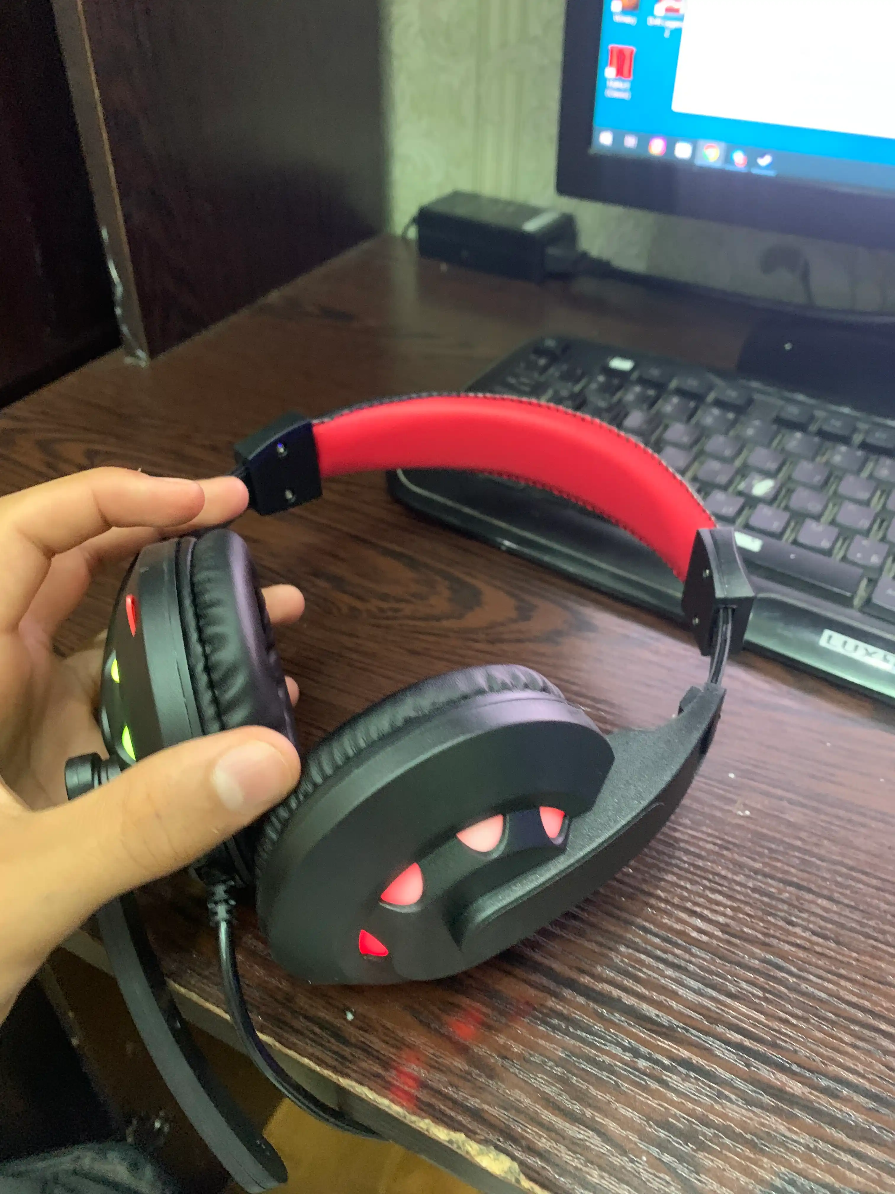 Игровые наушники, наушники для компьютера c микрофоном, проводные с, с RGB подсветкой