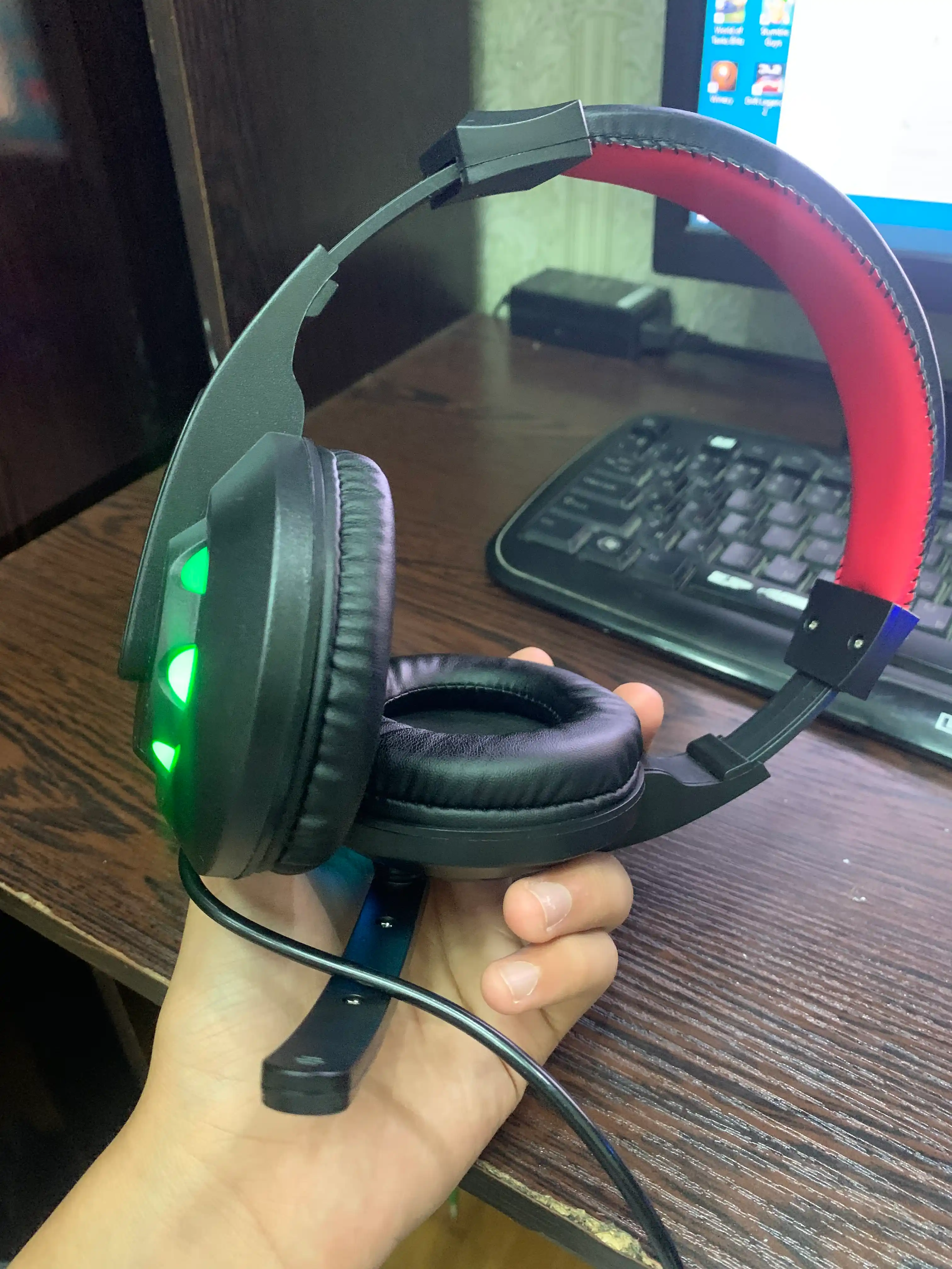 Игровые наушники, наушники для компьютера c микрофоном, проводные с, с RGB подсветкой