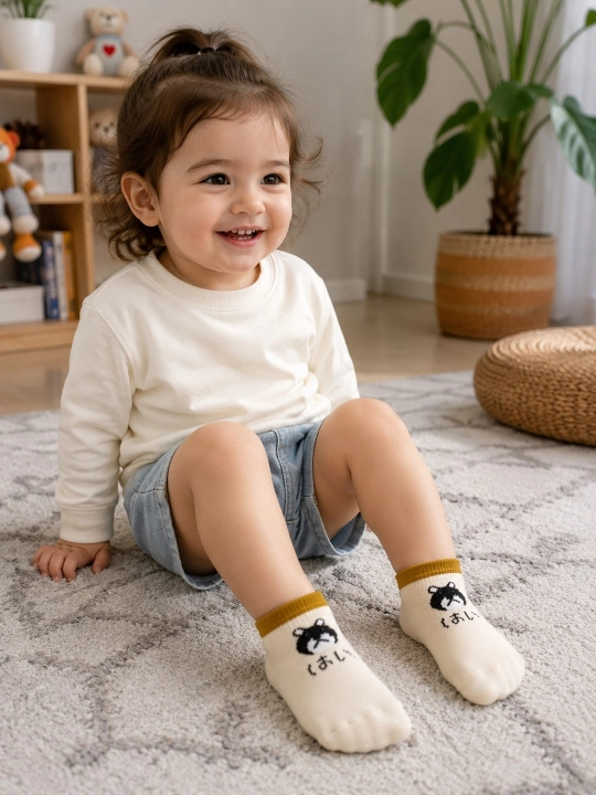 Носки детские 5 пар, 1-4 года, короткие носочки ankle, мягкий комплект