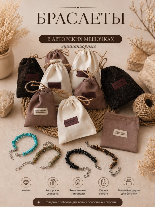 Natural Stones — tabiiy toshlardan yasalgan bilaguzuk, rang tanlash