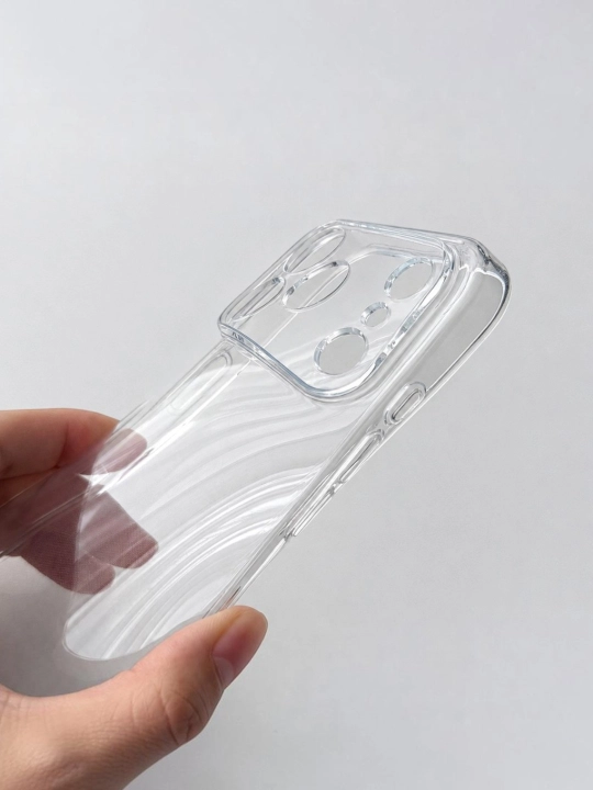 IPhone 16, 17 Pro, Pro Max uchun shaffof silikon g‘ilof