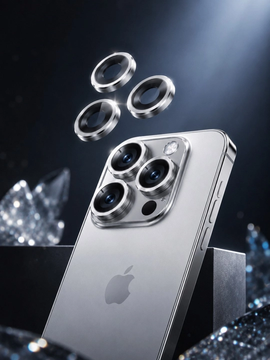 Kamera uchun himoya oyna iPhone 13 Pro, 11, 12, 14, 15, 16, 17 Pro/Pro Max g`ilof