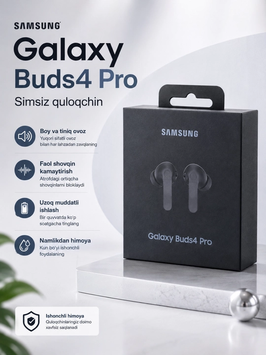 Беспроводные наушники Samsung Galaxy Buds4 Pro с активным шумоподавлением ANC - 